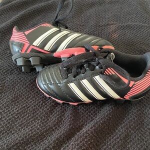 Adidas Kids Black Sneakers with Pink Soles